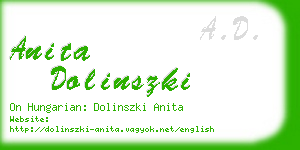 anita dolinszki business card